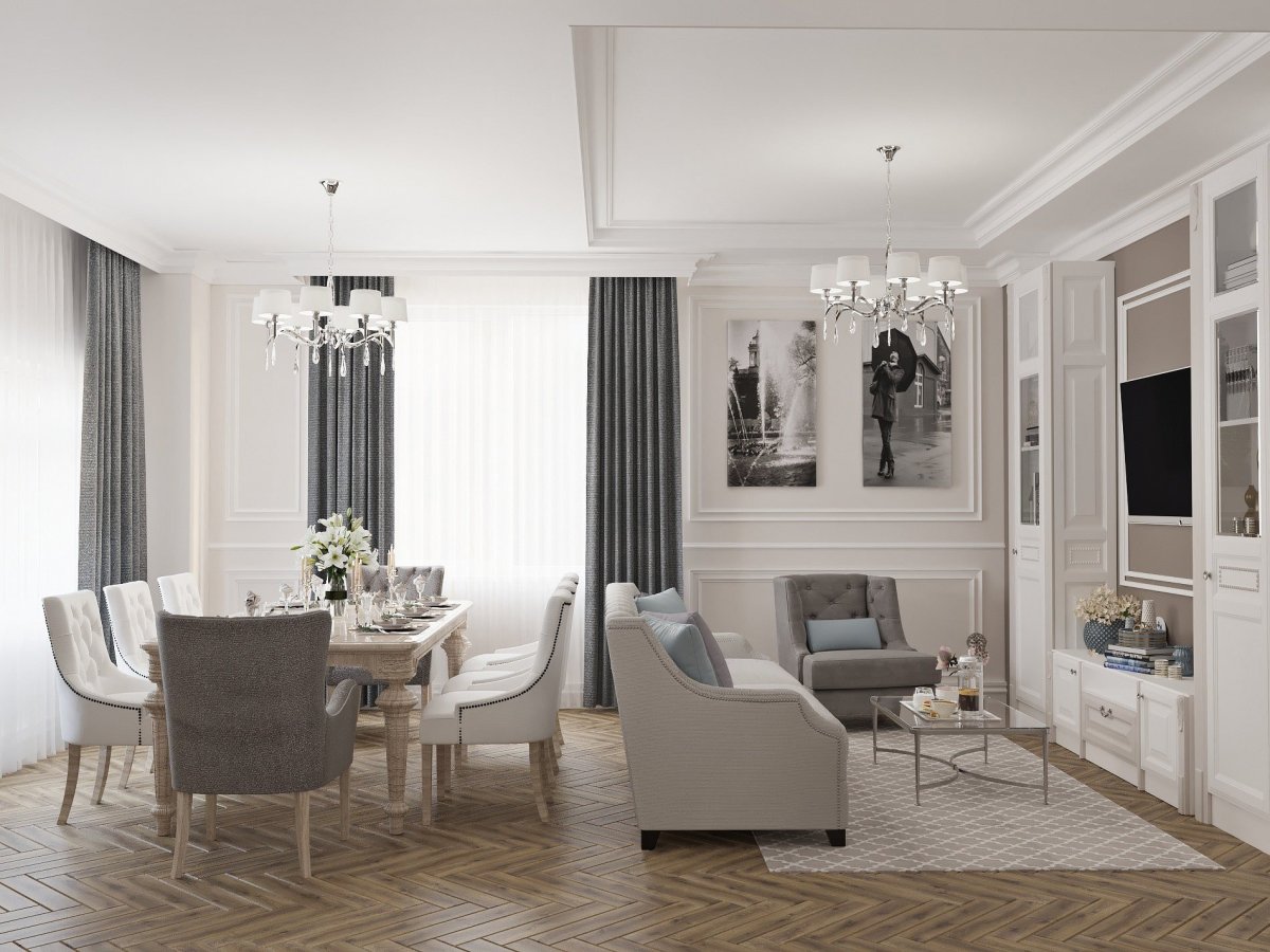 Зал в неоклассическом стиле