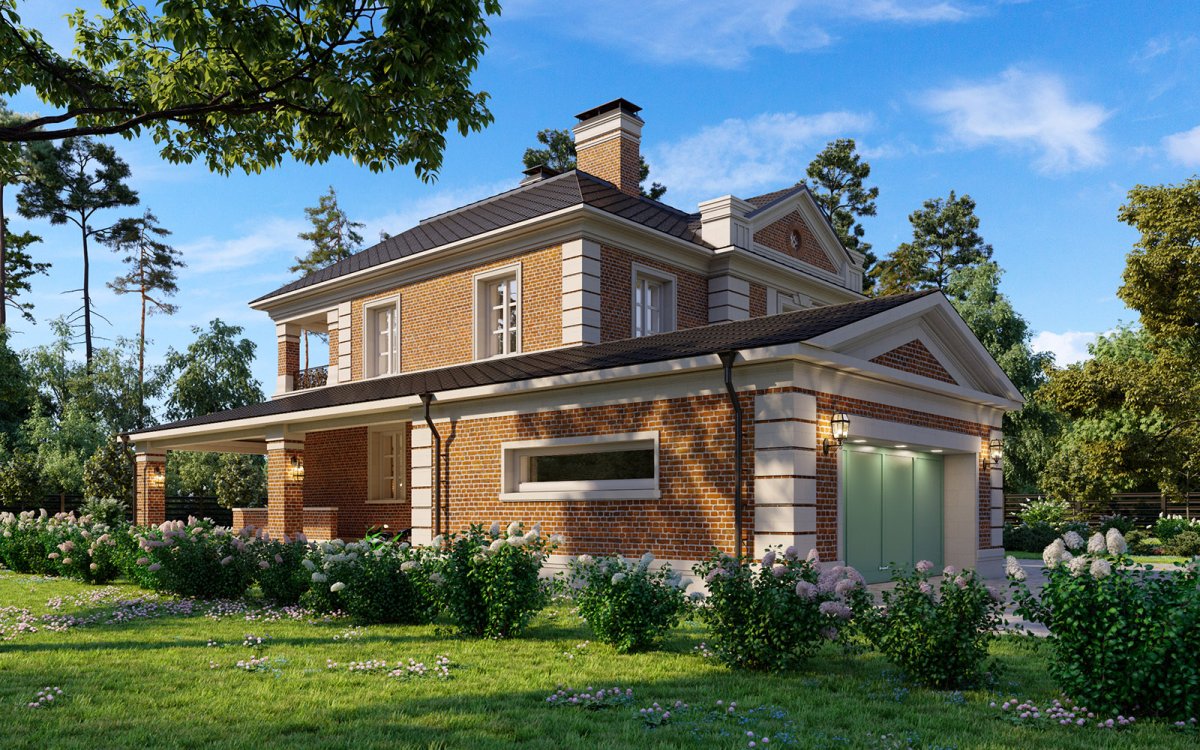 Одноэтажный коттедж в английском стиле