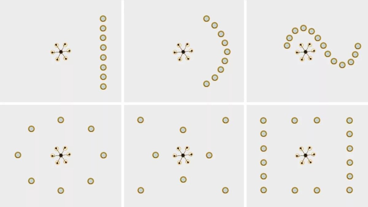 Расположение лампочек на натяжном потолке