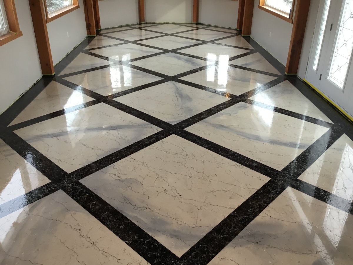 White Beige Marble Epoxy Floor