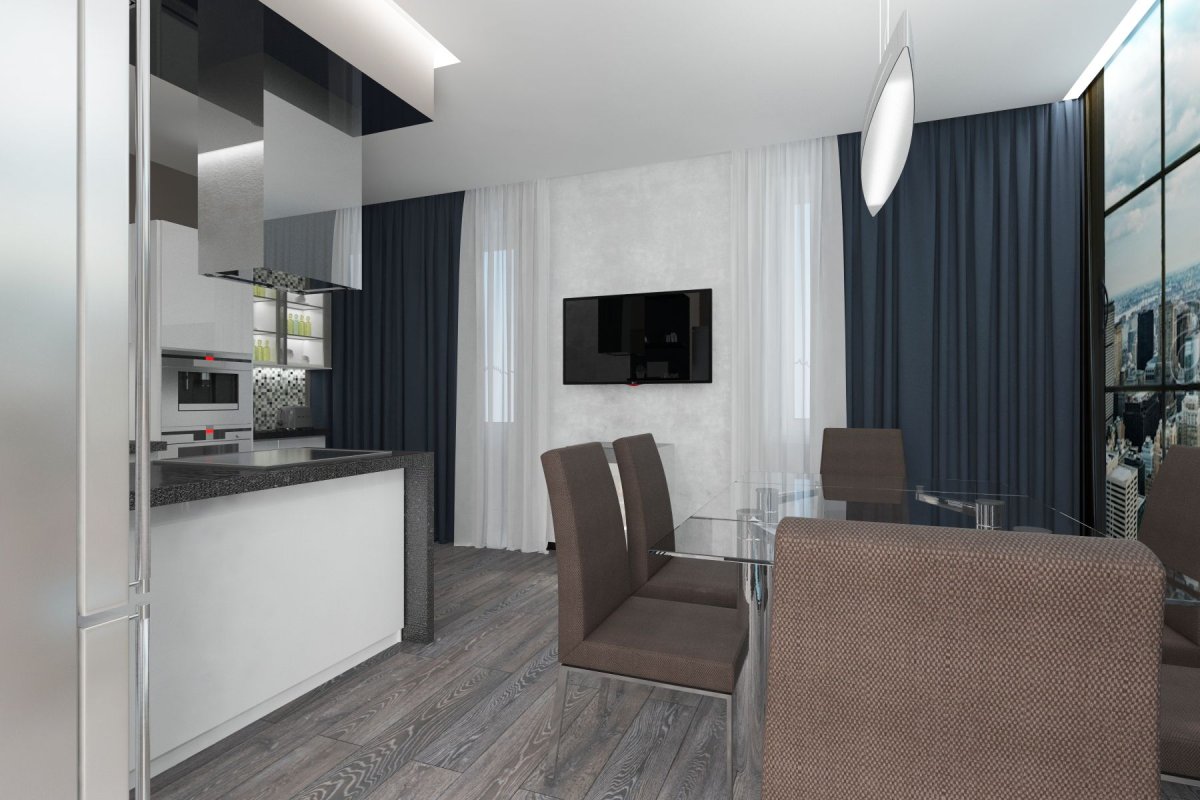 Дизайнерский интерьер двухкомнатной квартиры