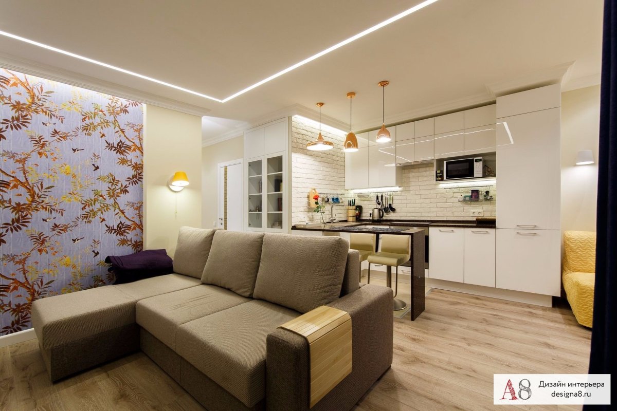 Гостиная в двухкомнатной квартире