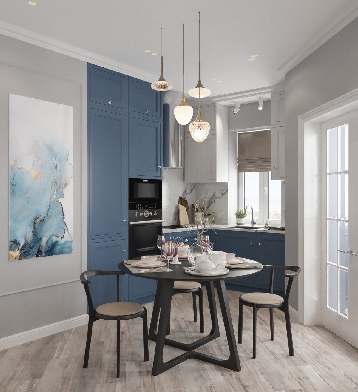 Минимализм в гостиной в светлых тонах