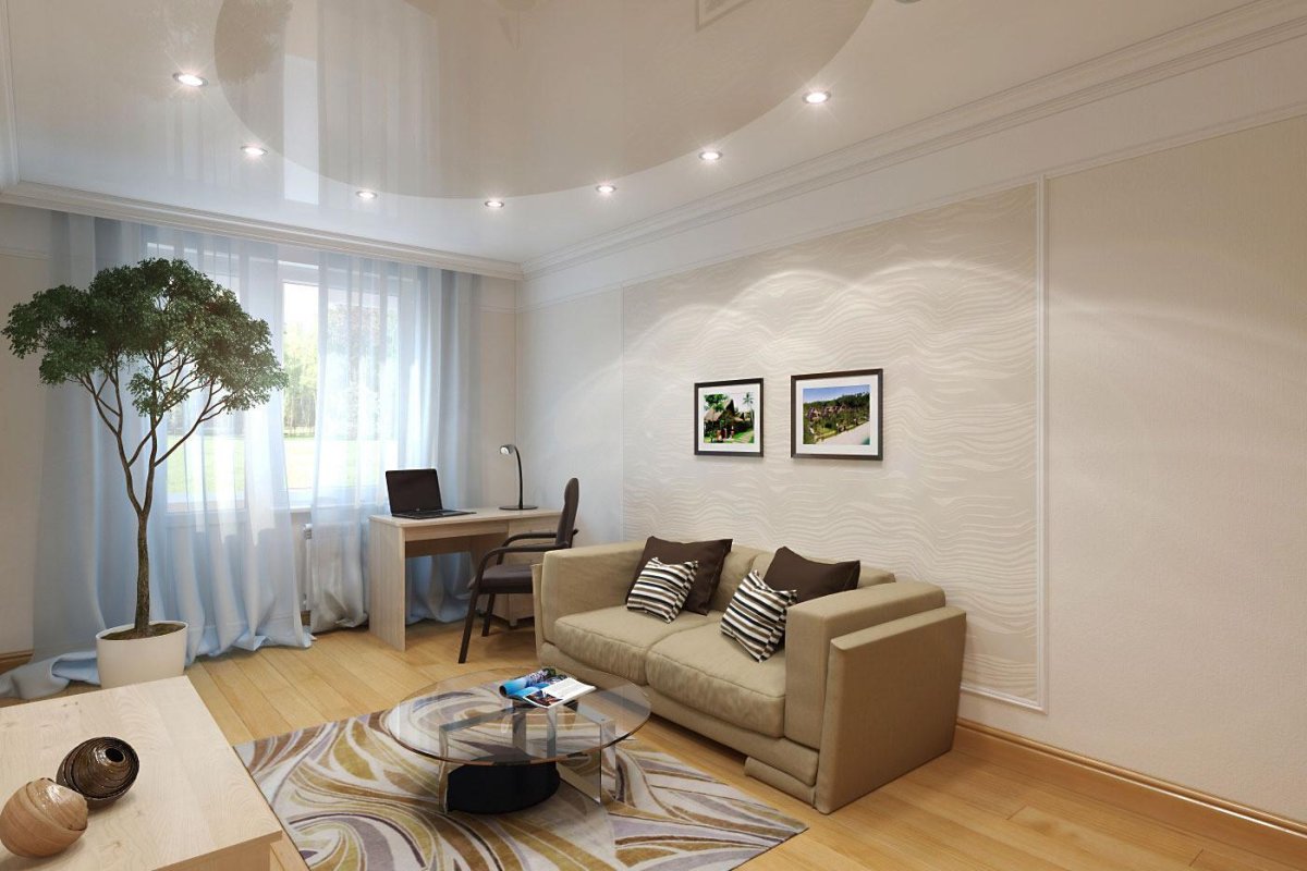 Натяжные потолки в однокомнатной квартире