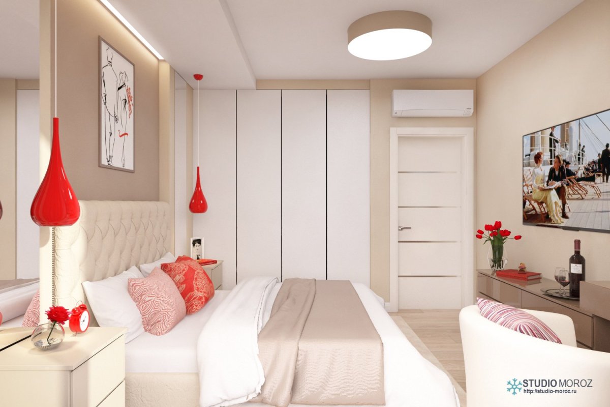 Зонирование спальни и детской