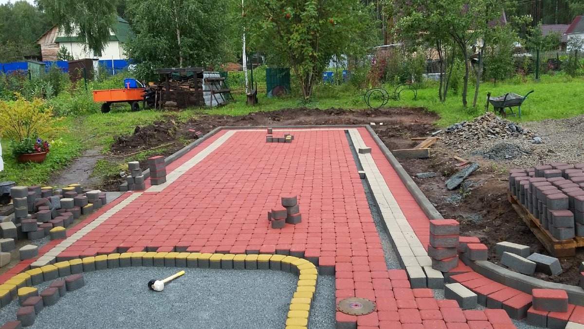 Плитка тротуарная 200х100х60 укладка