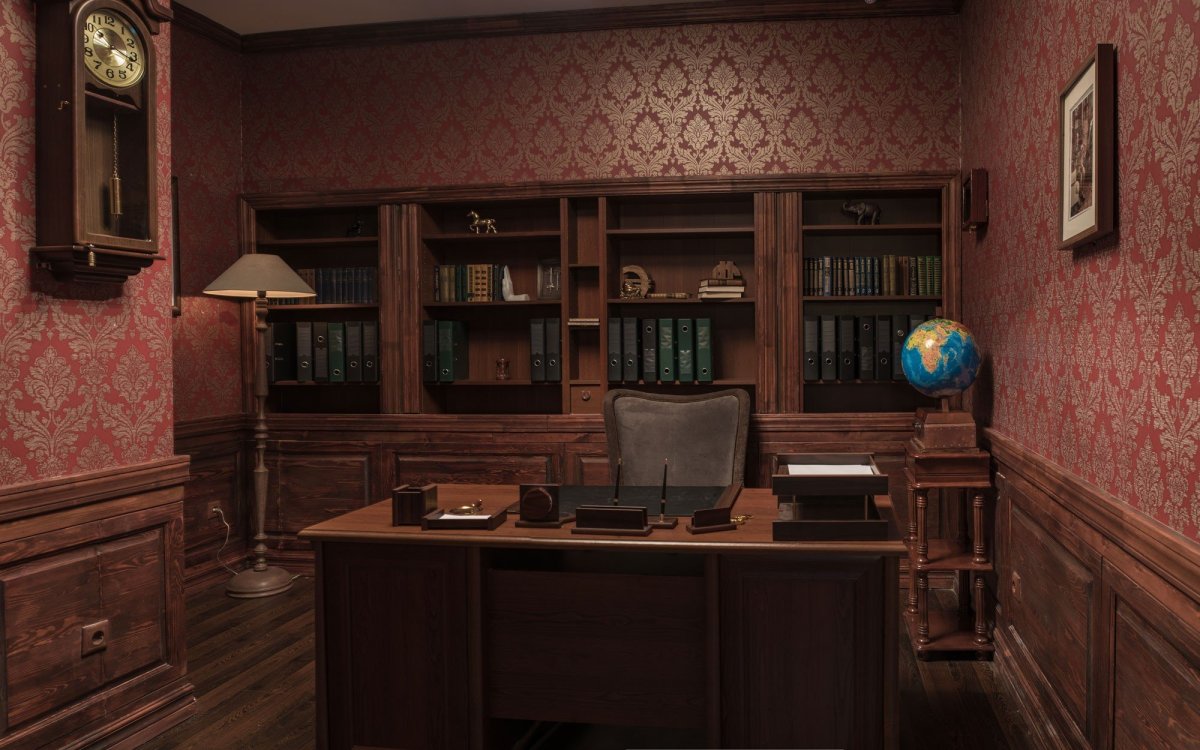 Кабинет в зеленых тонах