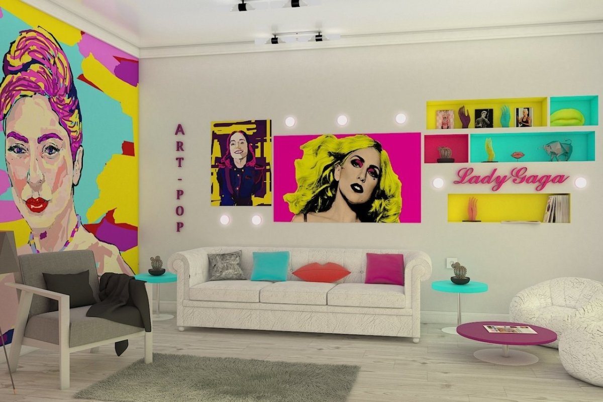 Интерьер комнаты в стиле диско