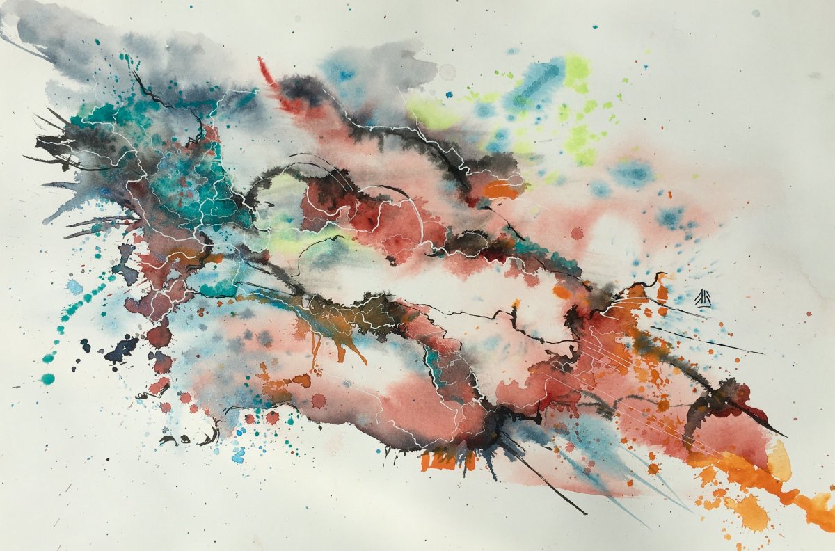 Абстрактная живопись акварелью
