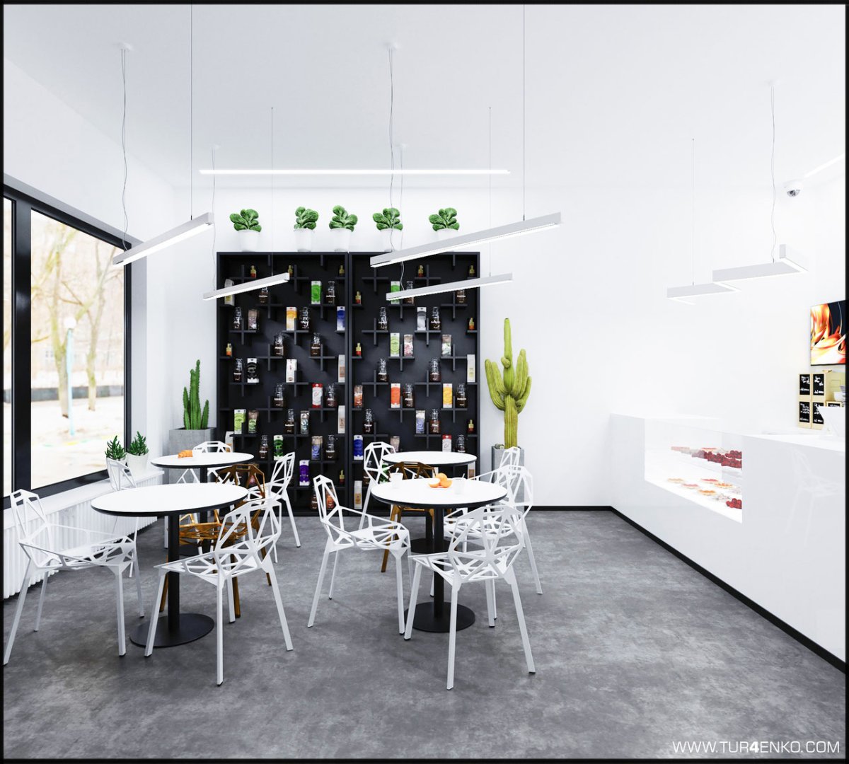 Интерьер кофейни в стиле Минимализм