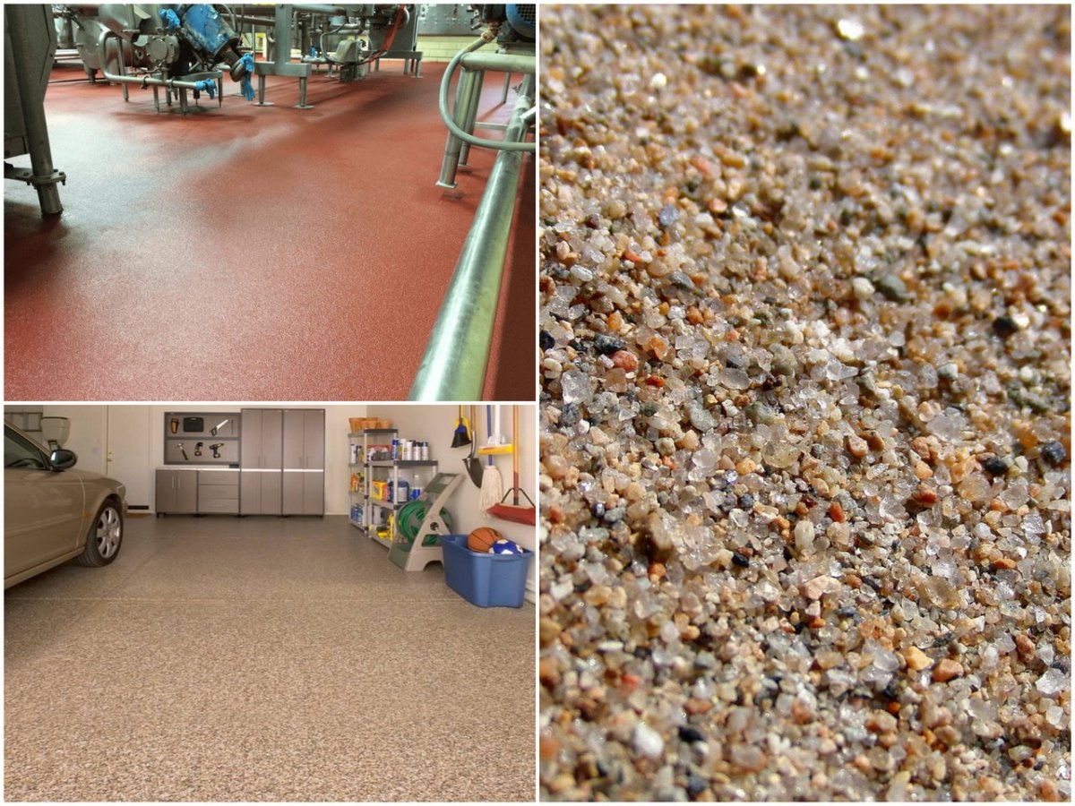 Эпоксидный наливной пол с кварцевым песком