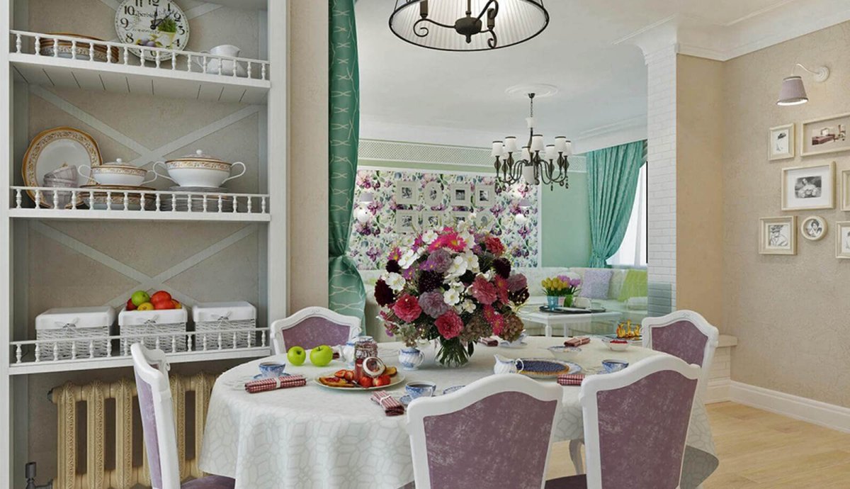 Гостиная в стиле Прованс Калининградская область дом