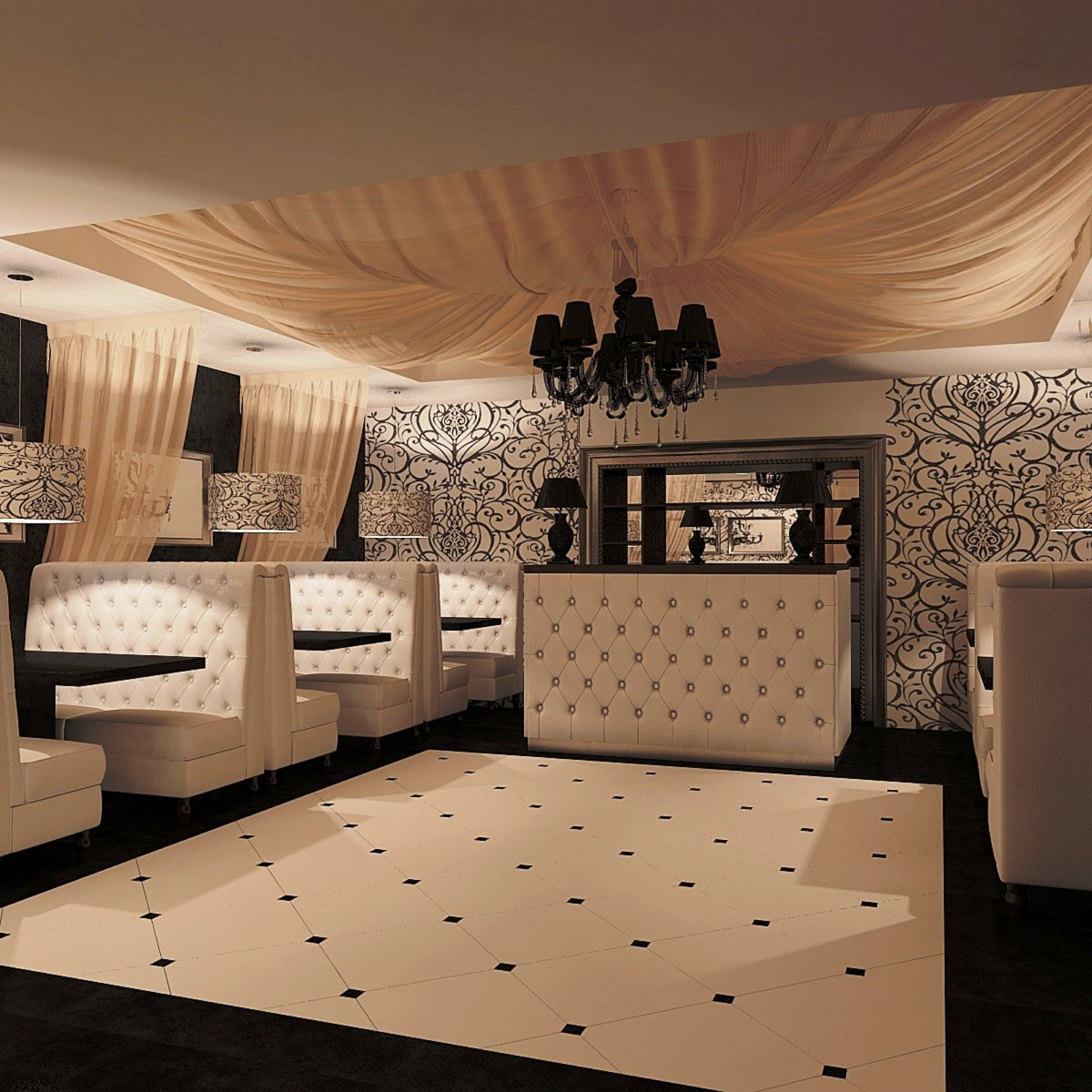 Интерьер кафе в стиле арт деко