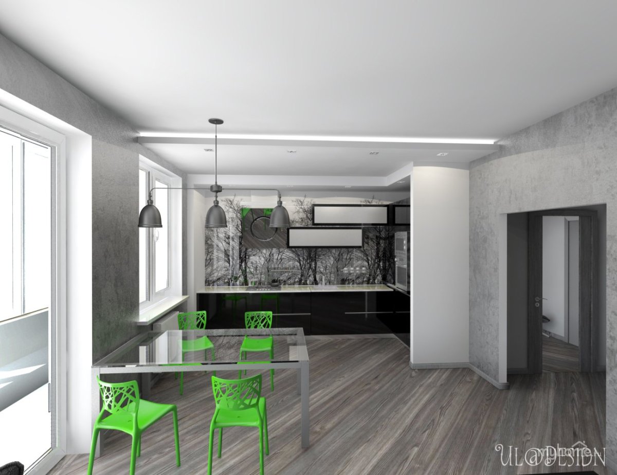 Квартира студия в серо белых тонах