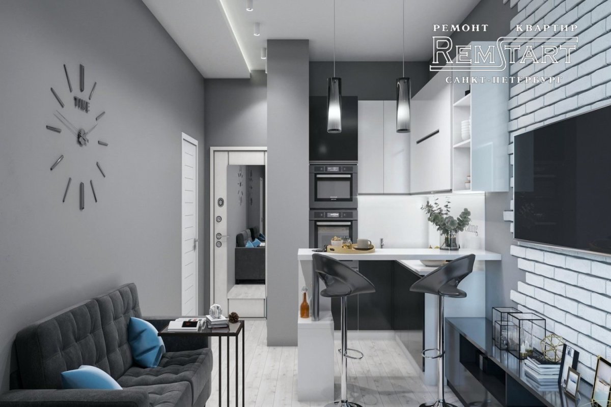 Стильная квартира в серых тонах