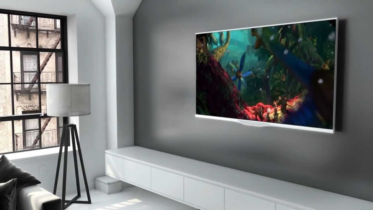 Телевизор на фотообоях в интерьере