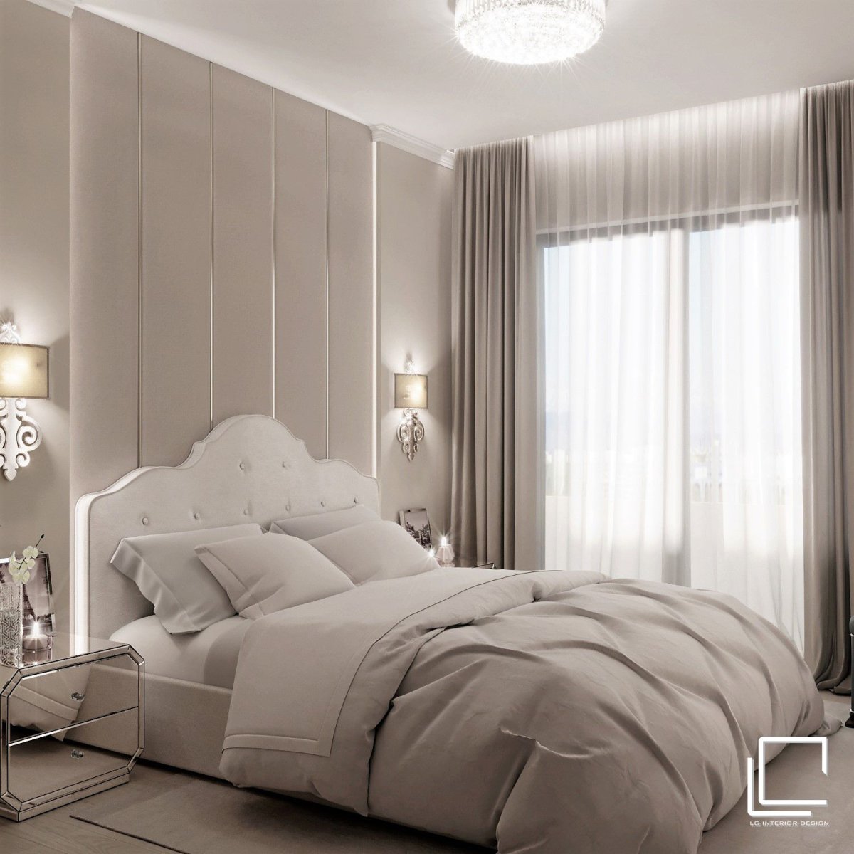 Спальня в пастельных тонах