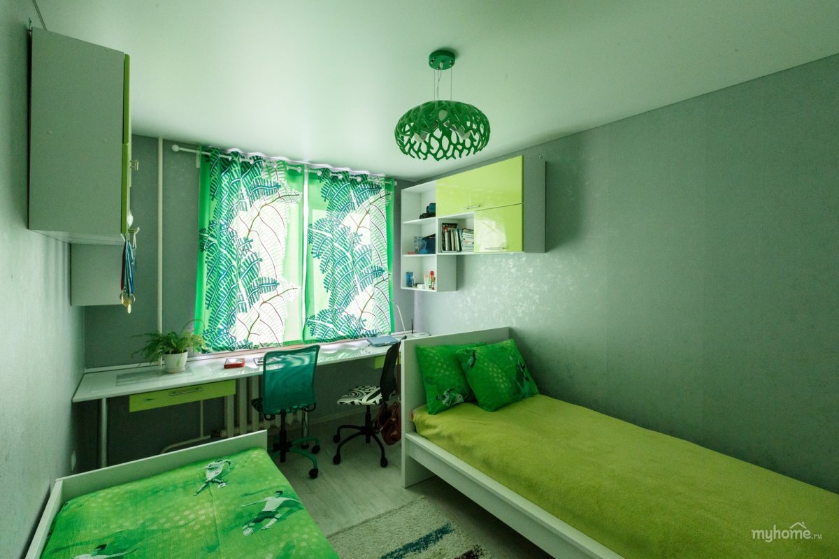 Комната в зеленом цвете