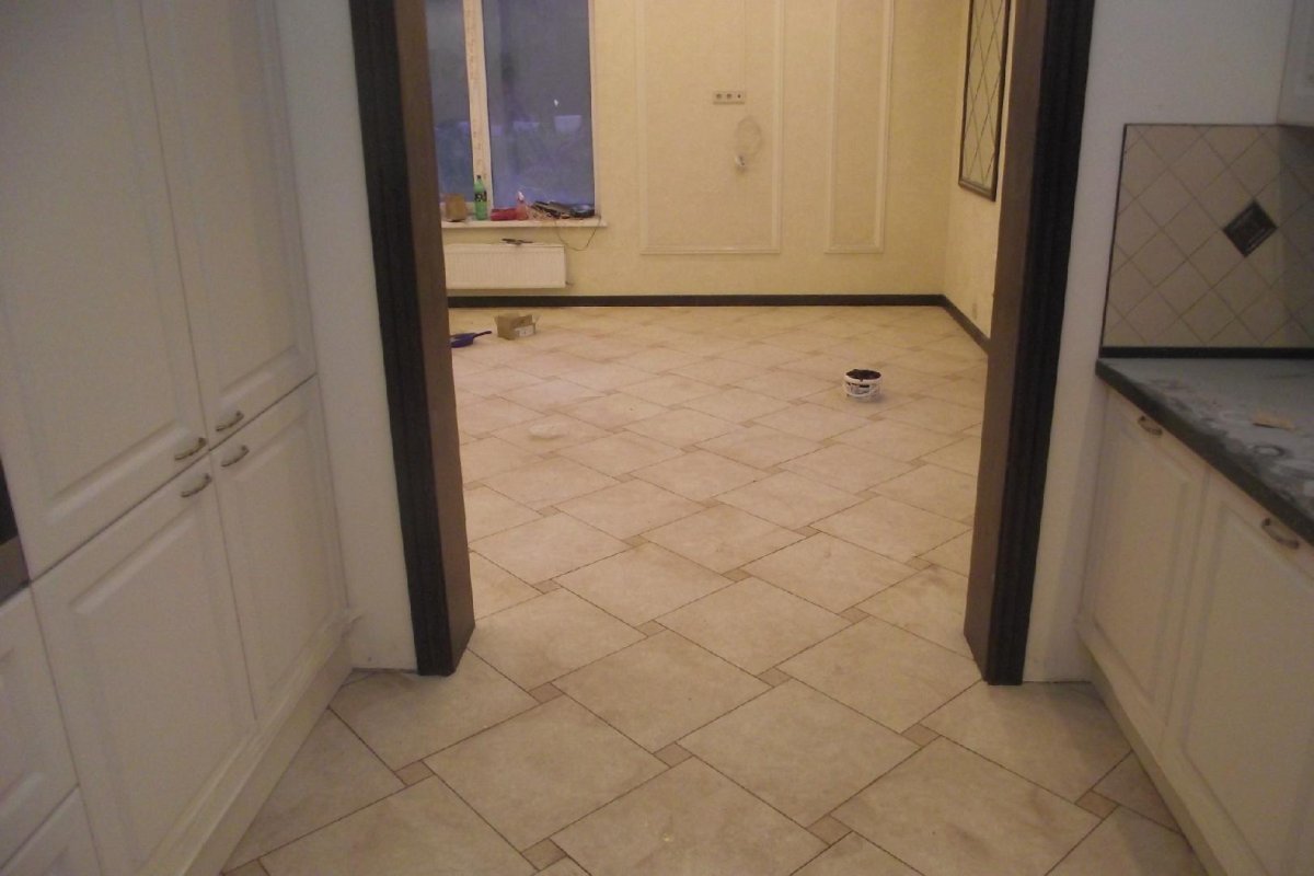 Укладка плитки пола по диагонали