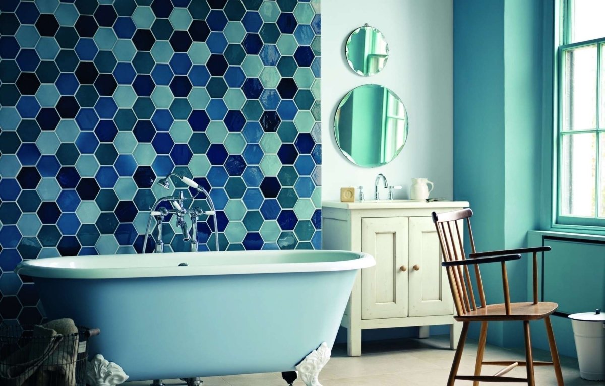 Голландская голубая плитка для ванной