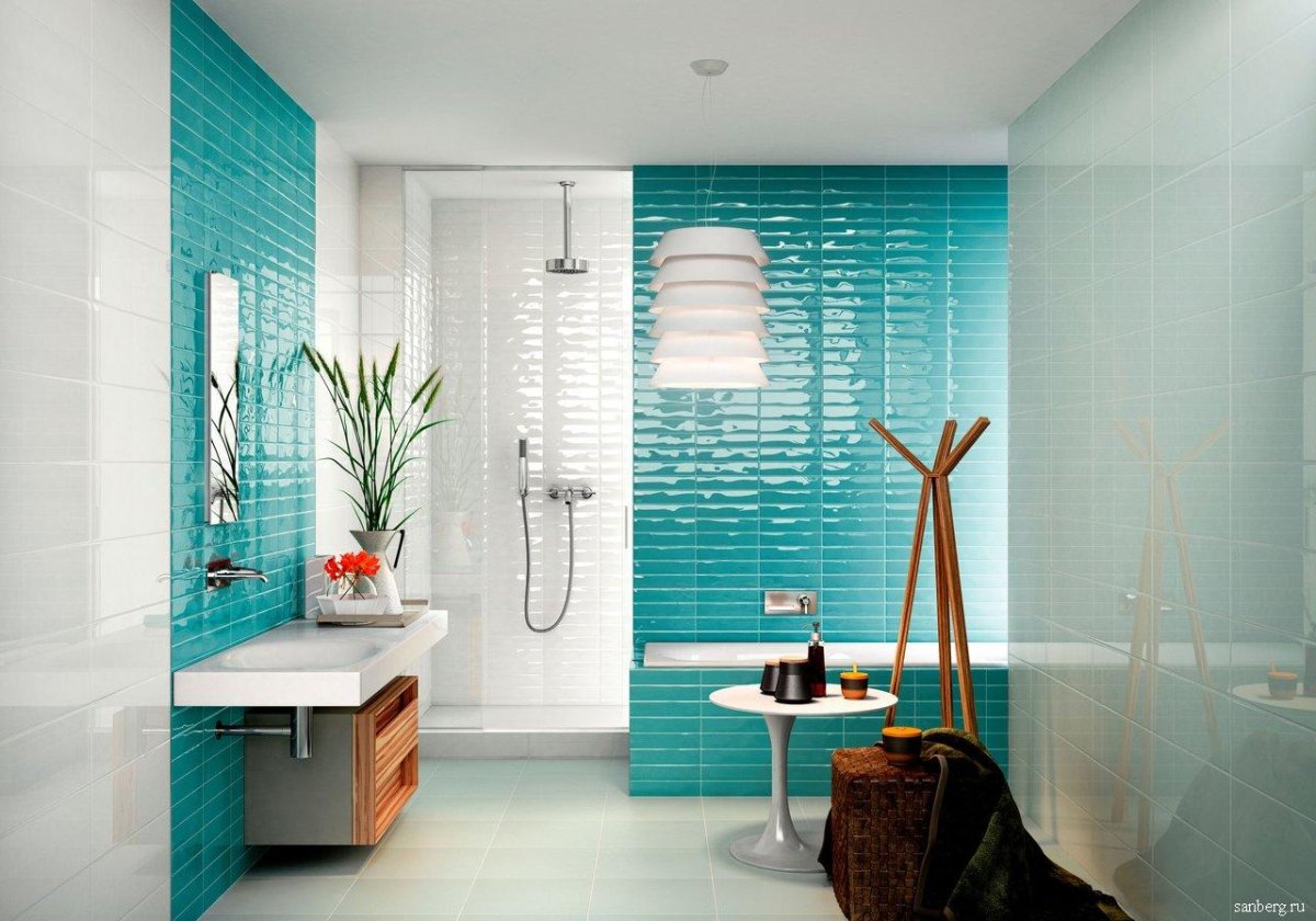 Мятная ванная комната