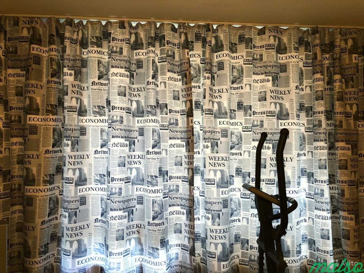 Шторы в стиле газеты