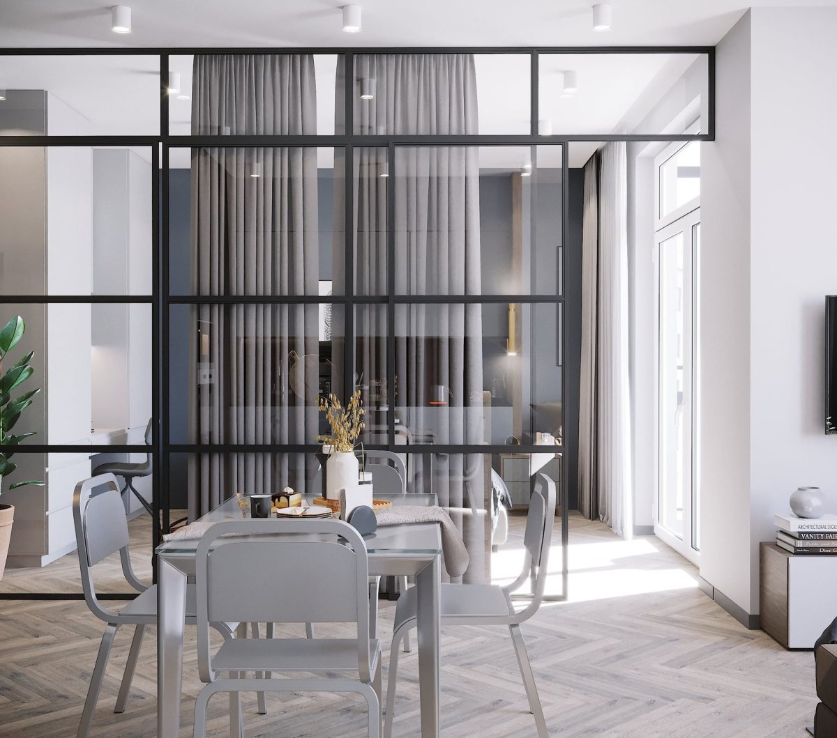 Гостиная с перегородкой