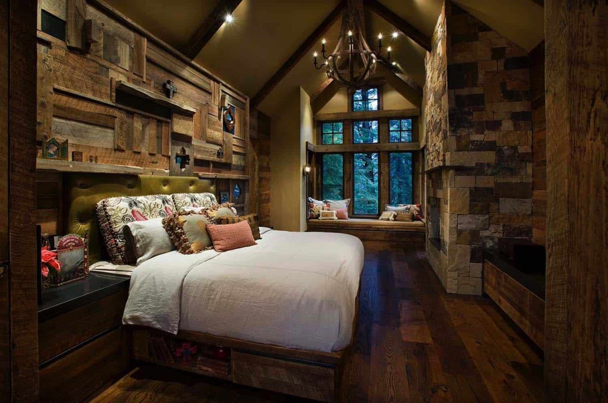 Спальня в стиле леса