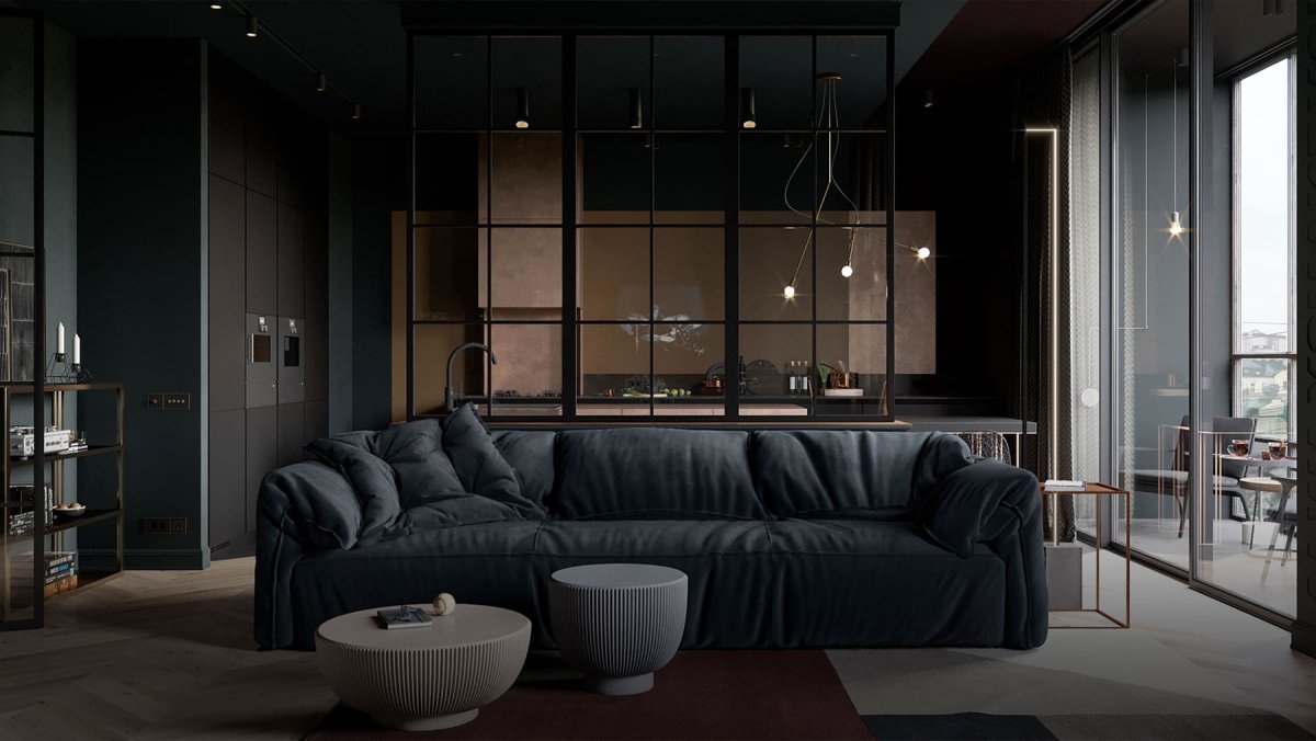 Темно серые стены