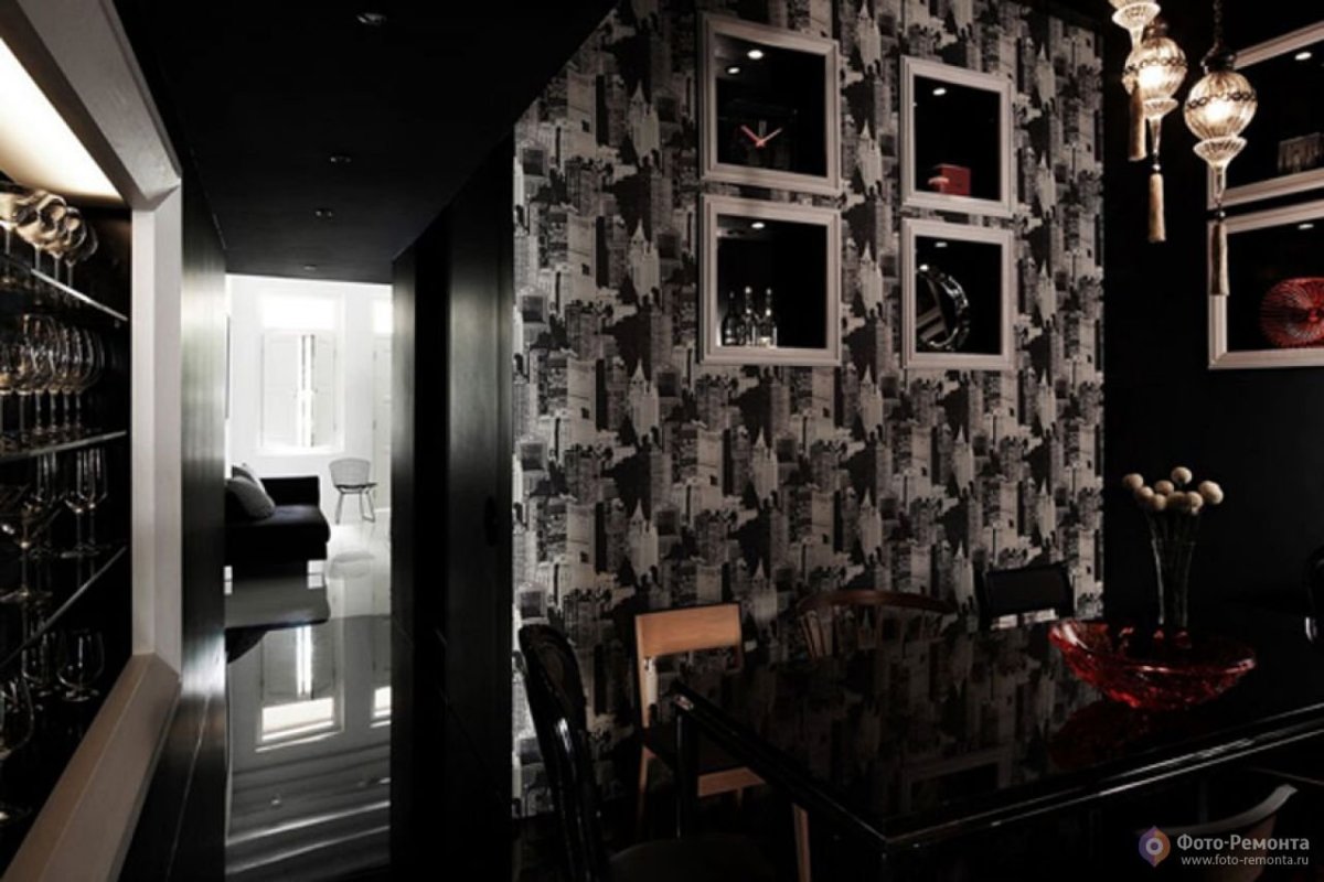 Черные обои в квартире
