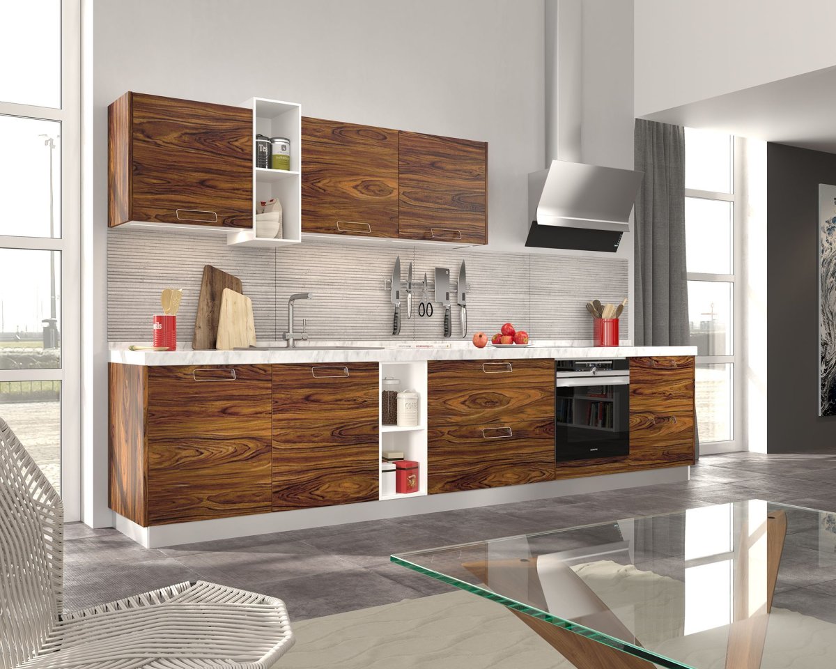Кухня шпон палисандр Модерн