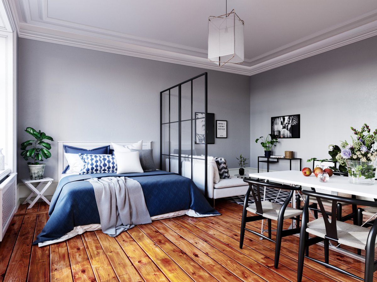 Серо оранжевый интерьер