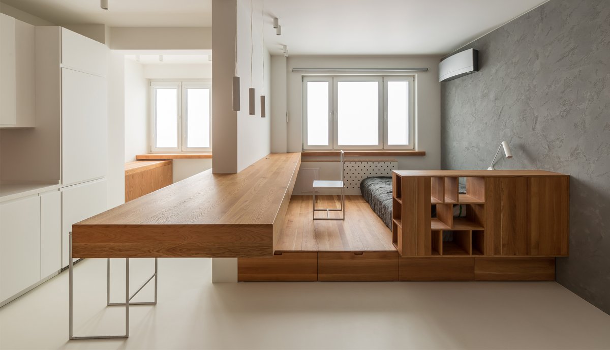 Кровать-подиум с ящиками