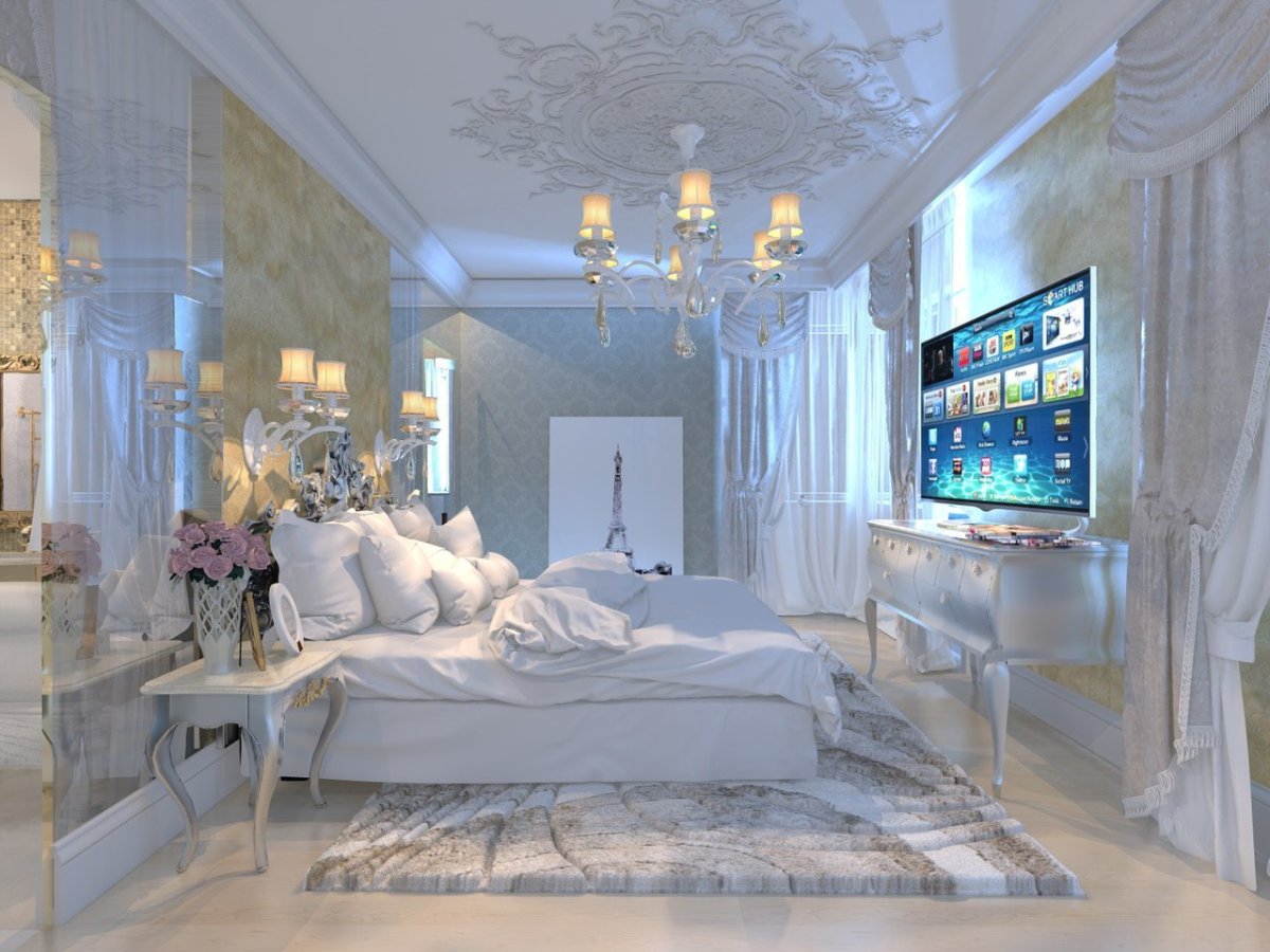 Консоль в интерьере спальни