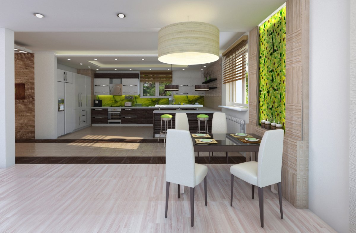 Кухня гостиная с террасой