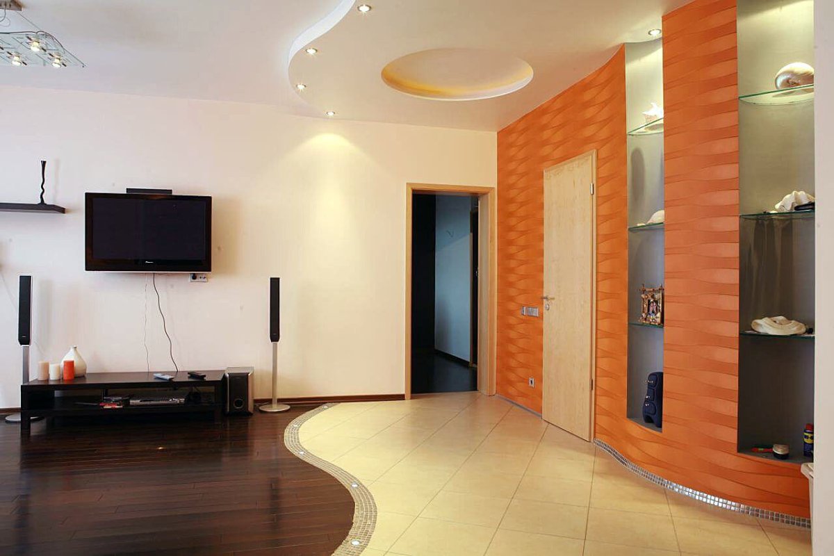 Интерьеры с разноуровневый полом