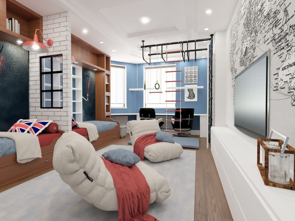 Комната для двух подростков мальчиков