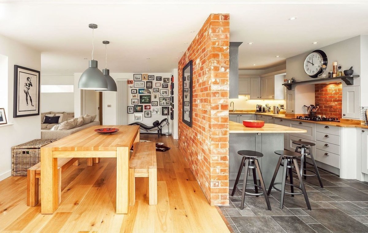 Потолок в кухню гостиную зонирование