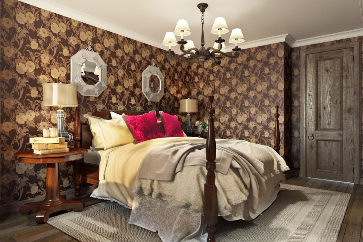 Спальня в шоколадных тонах