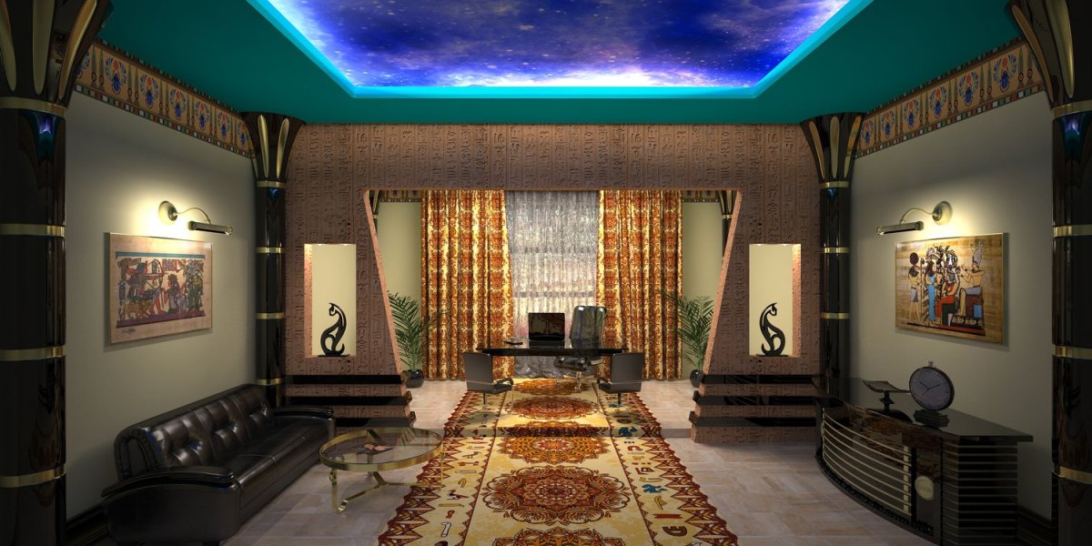 Египетский стиль интерьера цветовой колорит