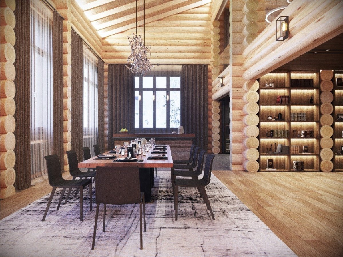 Освещение в интерьере деревянного дома