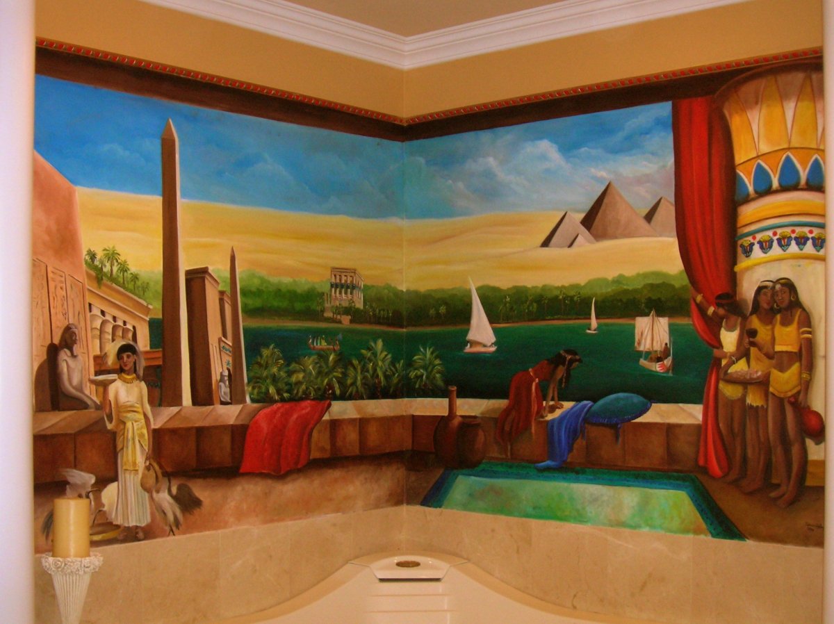 Диван черный с золотом в египетском стиле