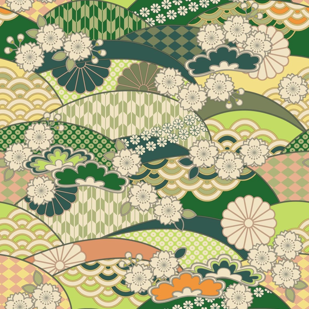 Традиционные японские узоры кимоно