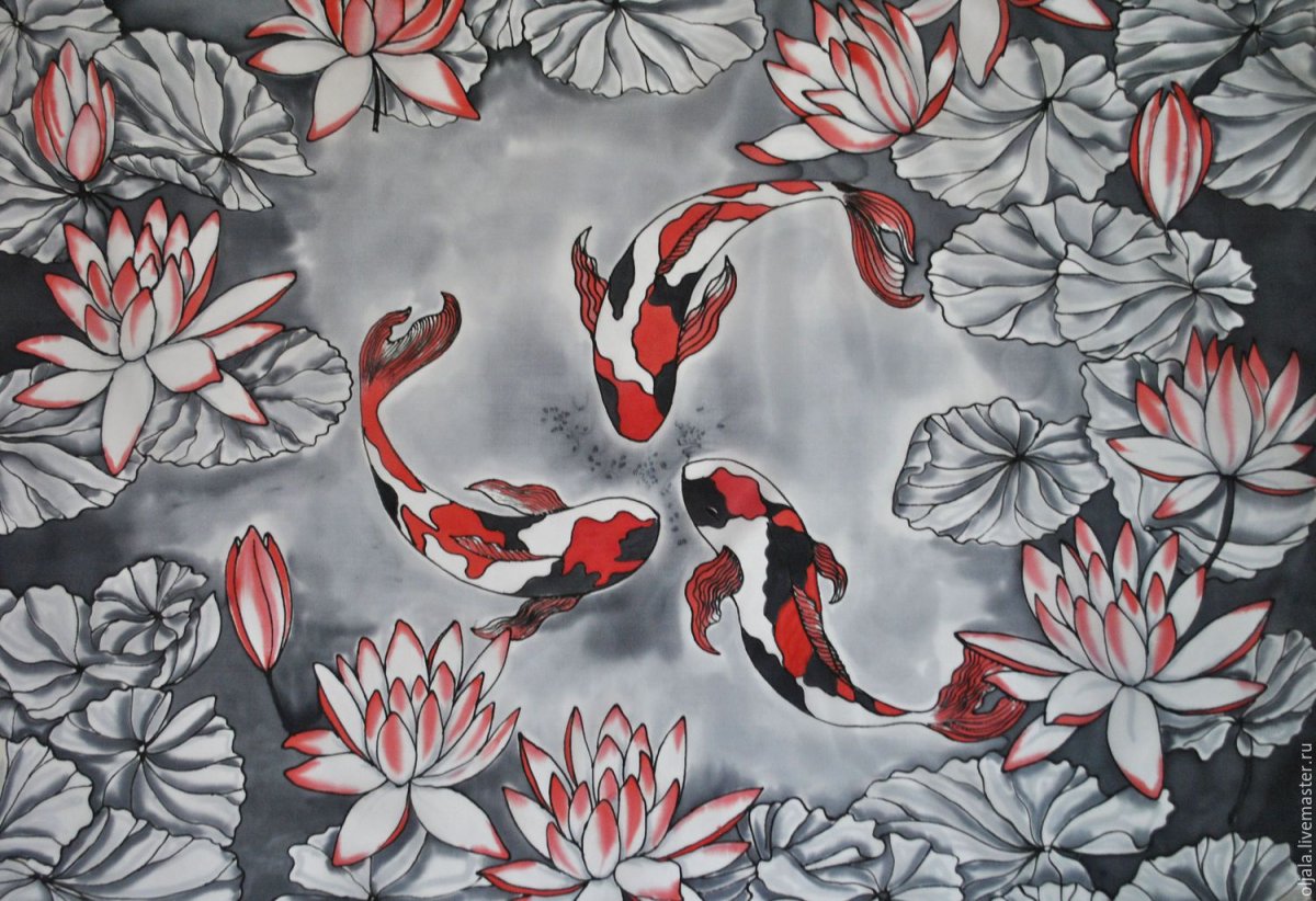 Карп кои батик холодный