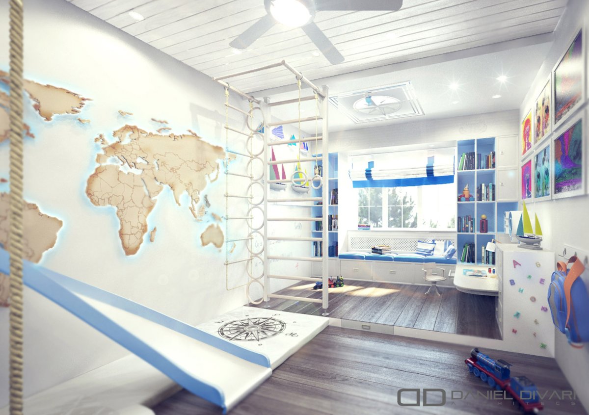 Детская комната для юного путешественника