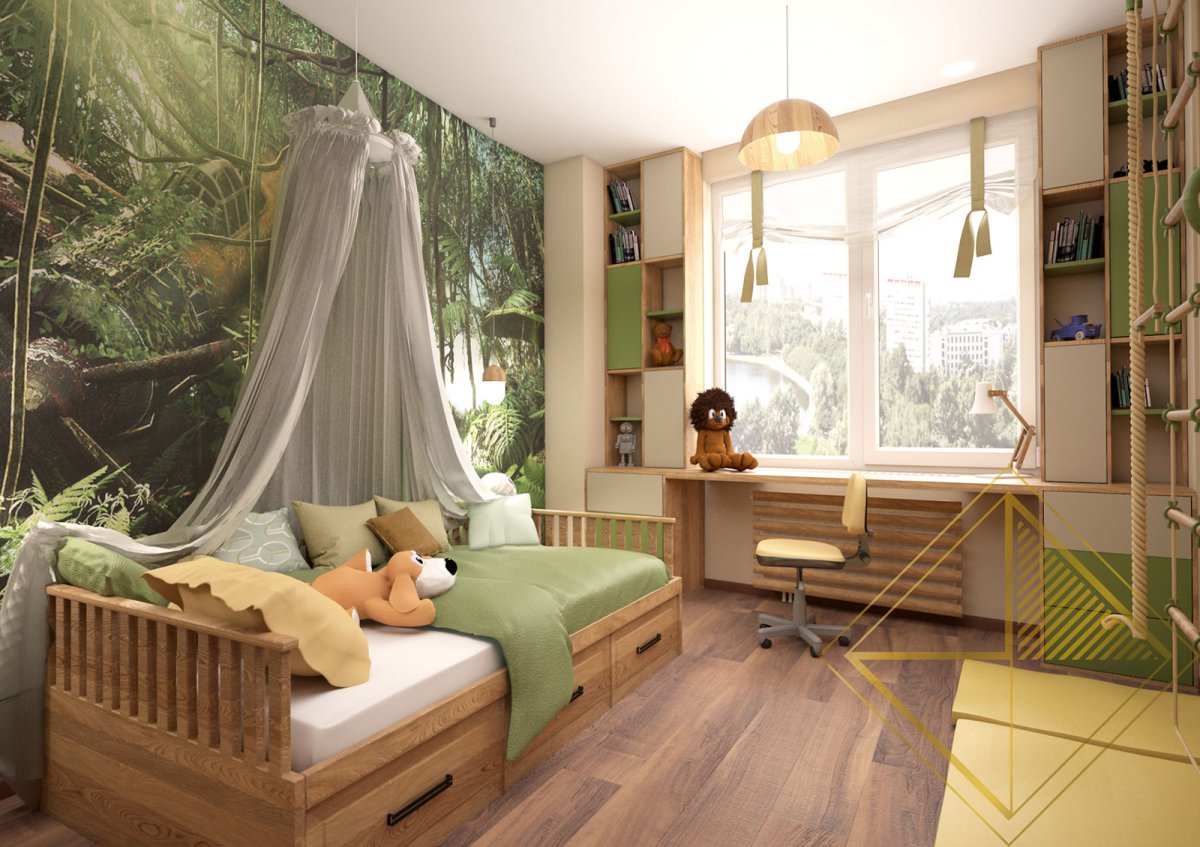 Спальня в стиле путешествий