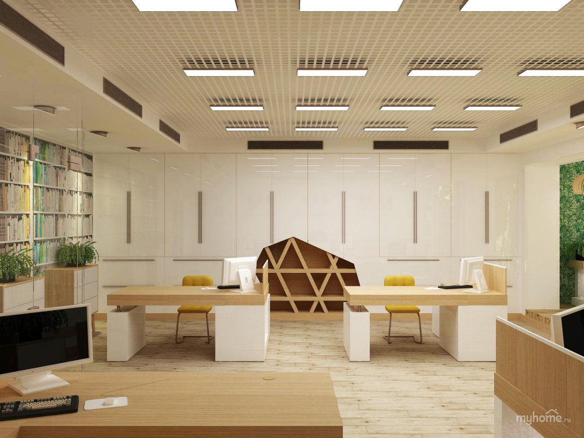 Интерьер офиса в эко стиле