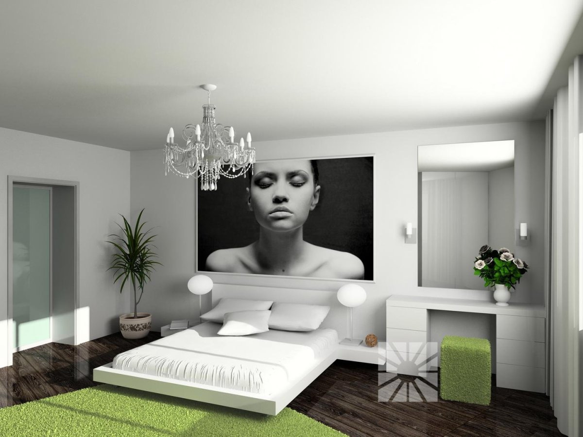 Спальня для девушки в современном минималистичном стиле