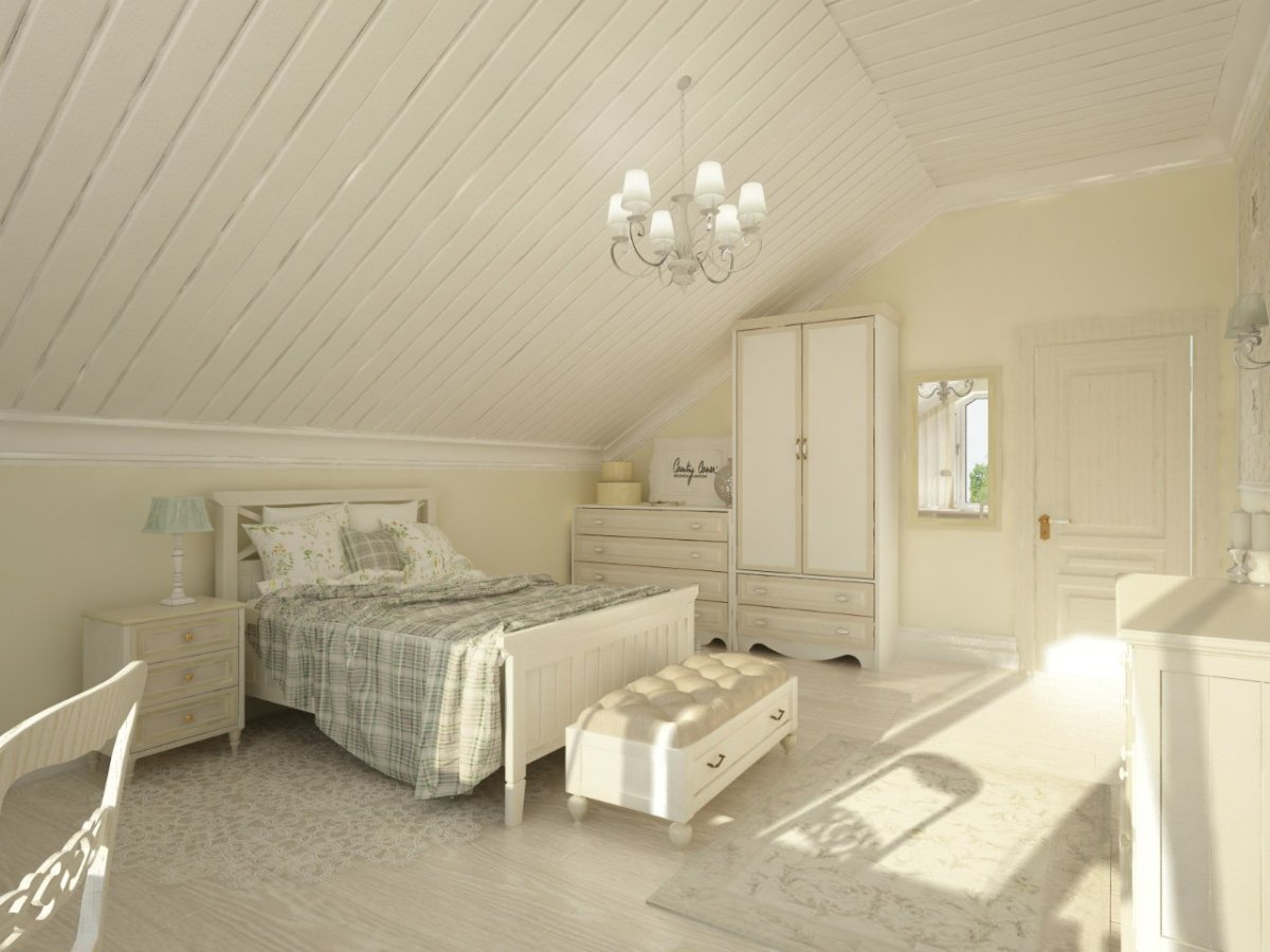 Спальня мансарда шебби Шик Прованс