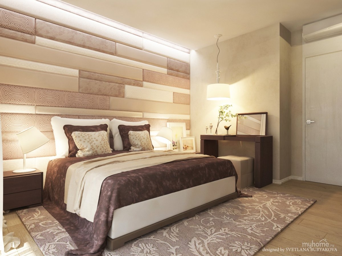Интерьер квадратной спальни